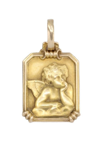 Pendentif MÉDAILLE ANCIENNE ANGE RAPHAËL 58 Facettes 060351