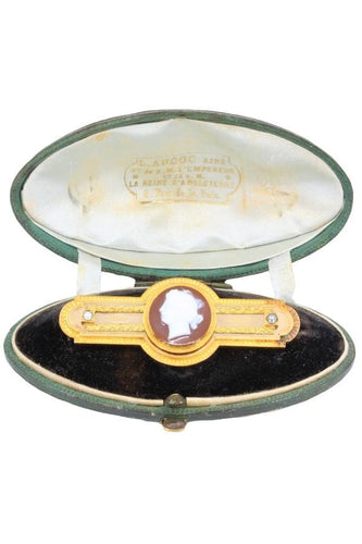 Broche BROCHE NAPOLÉON III CAMÉE  ET PERLES 58 Facettes 053351