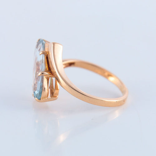 Bague 54.5 Bague Or rose Aigue-marine 58 Facettes JE93