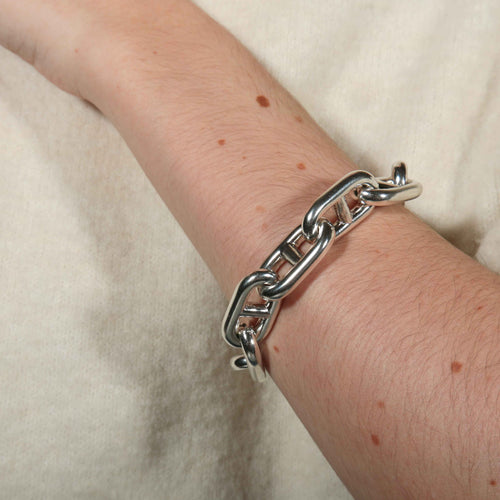 Bracelet Bracelet gourmette Hermès chaîne d'ancre 58 Facettes 8400