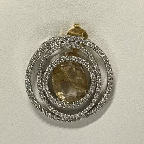 Pendentif Pendentif Or Quartz Cheveux de Vénus et Diamant 58 Facettes 20400000254/U