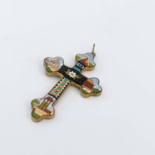 Pendentif Croix en micro-mosaïque 58 Facettes