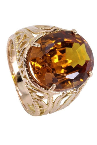 Bague BAGUE ORNEMENTALE SAPHIR ORANGE 58 Facettes 064681