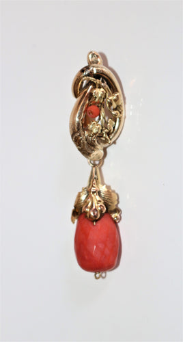 Boucles d'oreilles Pendants d'oreilles or et corail Napoléon III 58 Facettes 474