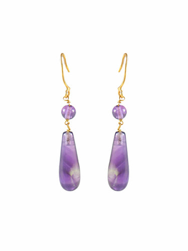 Boucles d'oreilles BOUCLES D'OREILLES AMETHYSTES EN OR JAUNE 58 Facettes
