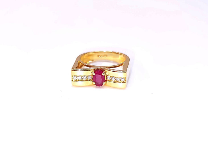 Bague 54 Bague rubis et diamants 58 Facettes GG25.Aile-R