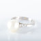 Bague 52 BAGUE OR GRIS PERLE BLANCHE ENTOURAGE DIAMANTS 58 Facettes LP 918