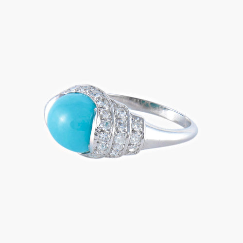 Bague Bague Turquoise Diamants 58 Facettes