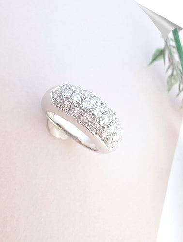 Bague Bague Jonc Diamants Or Blanc 58 Facettes AA 1532