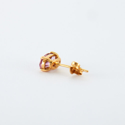 Boucles d'oreilles Boucles d'oreilles en or jaune & saphir rose 58 Facettes