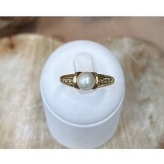 Bague Bague Or jaune diamants et perles 58 Facettes 20400000428