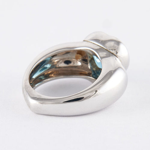 Bague Bague Piaget, "Coeur", or blanc et topaze. 58 Facettes