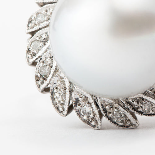 Bague 53 Bague platine, diamants et perles de culture 58 Facettes