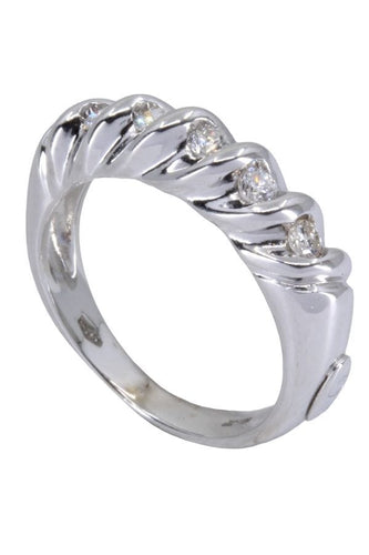 Bague 49.5 BAGUE JONC GODRON DIAMANTS 58 Facettes 059451