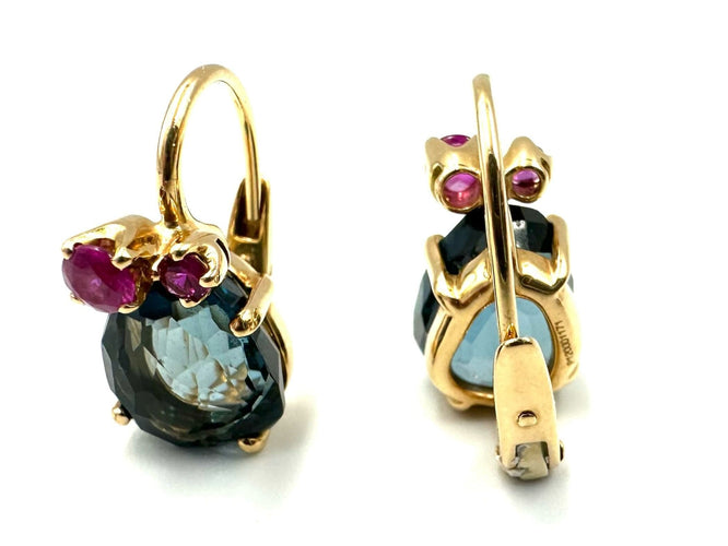 Boucles d'oreilles POMELLATO - Boucles d’oreilles Bahia Or Topazes Saphirs 58 Facettes