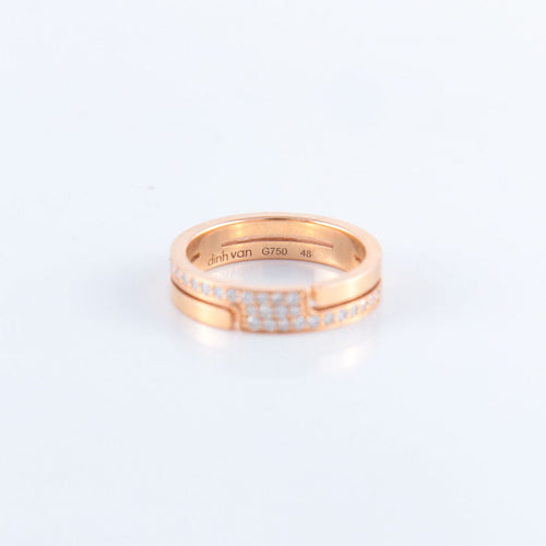 Bague Bague Dinh Van Seventies petit modèle en Or rose et Diamants 58 Facettes