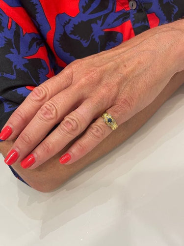 Bague 54 BAGUE MODERNE SAPHIR ET DIAMANTS 58 Facettes 054831