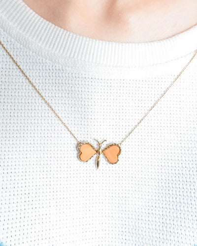 Collier Collier Or Jaune Papillon 58 Facettes