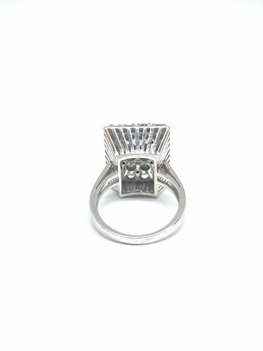 Bague Bague vintage en or blanc, diamants et pierres précieuses 58 Facettes