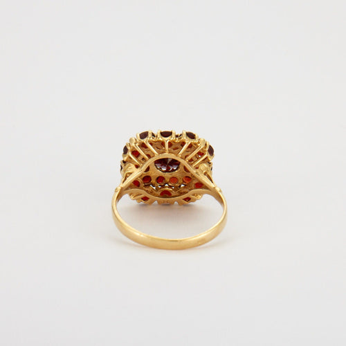 Bague 53 Bague or jaune, grenats 58 Facettes HS3648