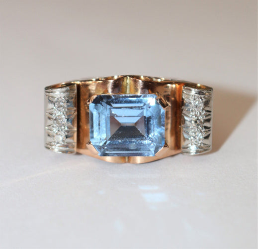 Bague 55 Bague Tank spinelle Verneuil et diamants 58 Facettes 455