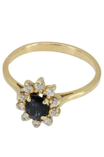 Bague 51 BAGUE MARGUERITE SAPHIR ET DIAMANTS 58 Facettes 054321