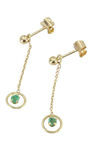 Boucles d'oreilles BOUCLES D'OREILLES PENDANTES ÉMERAUDES 58 Facettes 054431