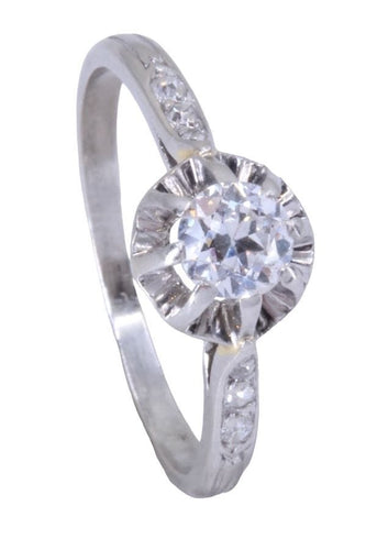 Bague BAGUE SOLITAIRE ANCIEN DIAMANT 0.35 CARAT 58 Facettes 074441
