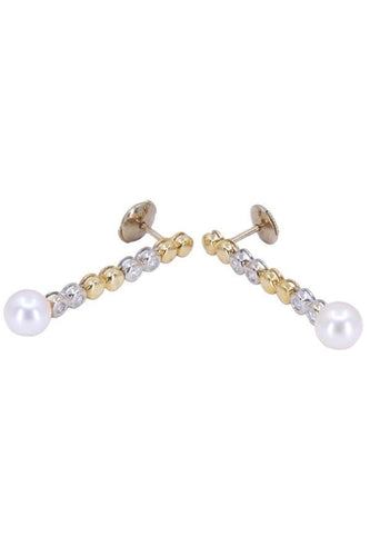 Boucles d'oreilles BOUCLES D'OREILLES PENDANTES PERLES DIAMANTS 58 Facettes 075761