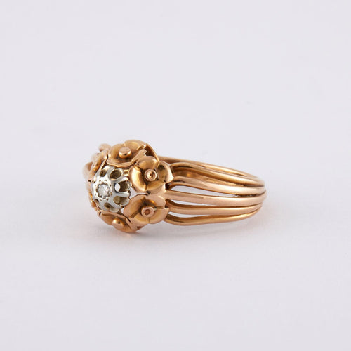 Bague 60 Bague motifs floraux et Diamant 58 Facettes JB21