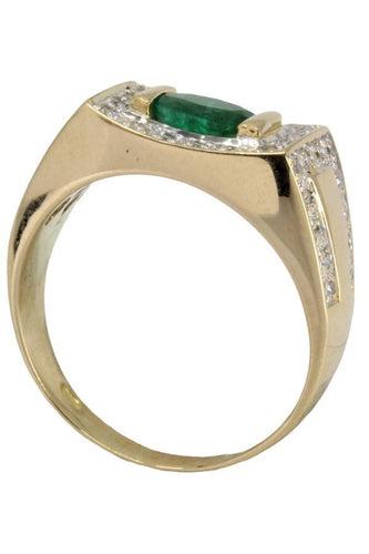 Bague BAGUE MODERNE ÉMERAUDE ET DIAMANTS 58 Facettes 050111