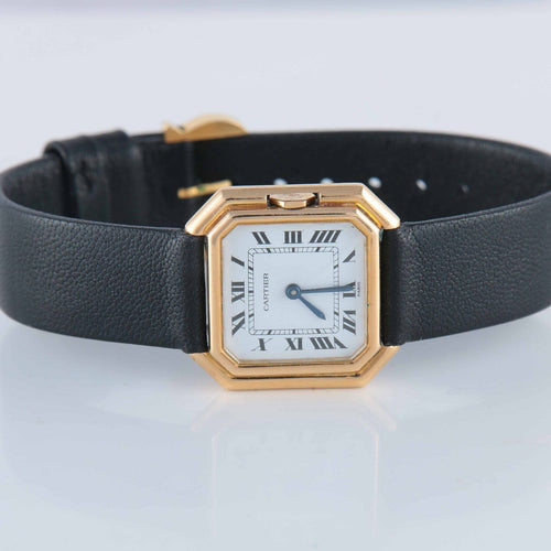 Montre Cartier - montre en cuir et en or 58 Facettes