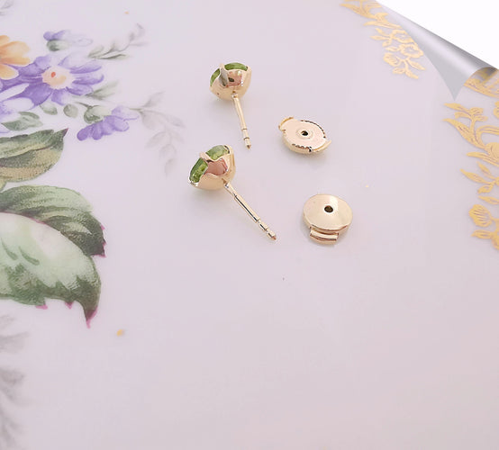 Boucles d'oreilles Puces d'oreilles Péridots 58 Facettes AA 1505