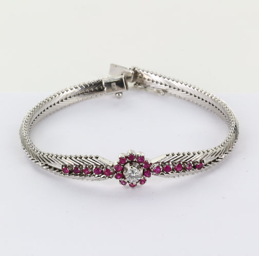 Bracelet Bracelet diamants et rubis 58 Facettes