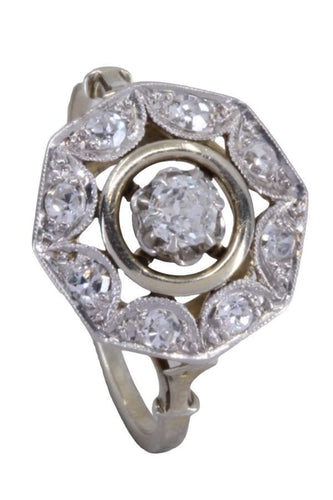 Bague 51 BAGUE DIAMANTS ART-DÉCO 58 Facettes 078071