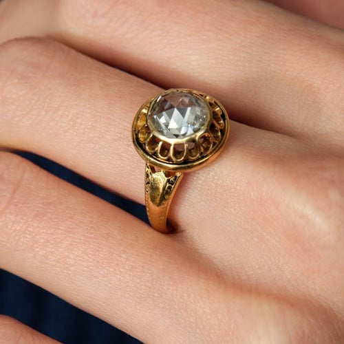 Bague 53 Bague Solitaire Diamant old mine cut 58 Facettes