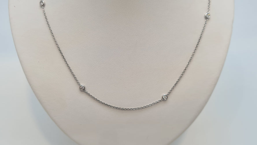 Collier Collier en Or blanc, Diamants 58 Facettes