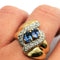 Bague 57 Bague or jaune diamants et saphirs 58 Facettes 3817