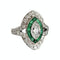 Bague 55 Bague marquise Art Déco émeraudes diamants 58 Facettes 1-1141/2