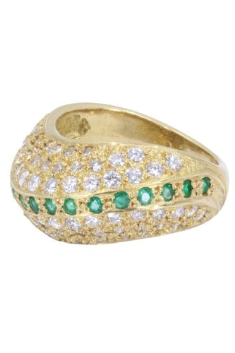 Bague 53 BAGUE JONC ÉMERAUDES ET DIAMANTS 58 Facettes 075691