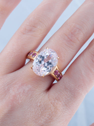 Bague 52 Bague Morganite Saphirs roses 58 Facettes