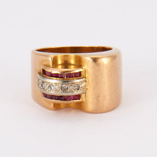 Bague 48 Bague Tank Diamants Rubis 58 Facettes