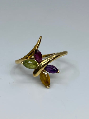 Bague 51 Bague papillon en or jaune & pierres fines 58 Facettes