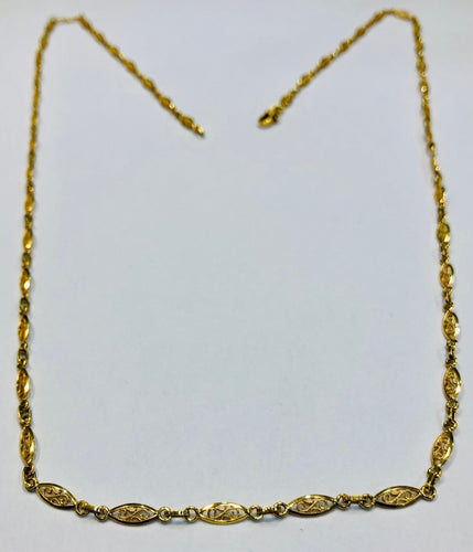 Collier Long collier or jaune maille filigrane 58 Facettes