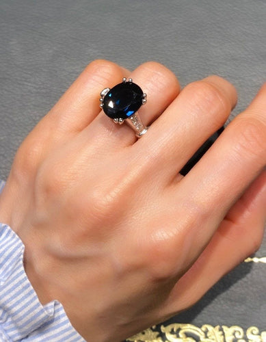 Bague 55 Bague 2 Ors Saphir Diamants 58 Facettes