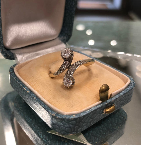 Bague Bague "Toi et Moi" or blanc et diamants 58 Facettes