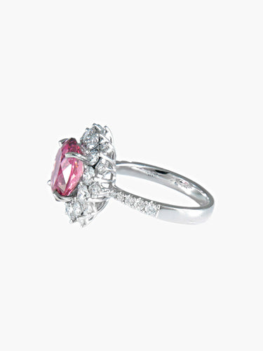 Bague 52 Bague Marguerite Saphir rose Diamants 58 Facettes