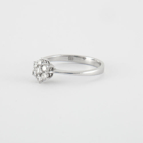 Bague 54 Bague Or blanc Diamants 58 Facettes