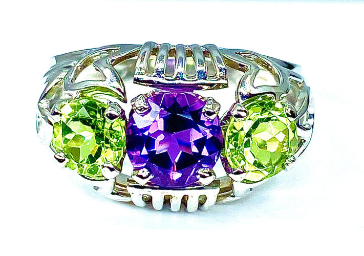 Bague 58 Bague péridots et améthyste 58 Facettes AB247