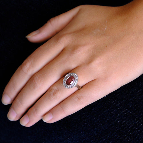 Bague 52 Bague style Pompadour Rubis synthétique Diamants 58 Facettes EL2-40